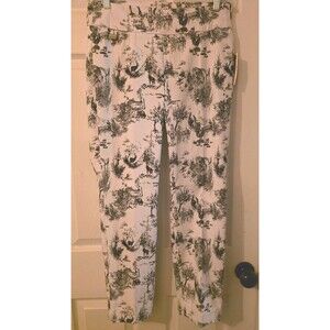 Women's Small Philosophy Bengaline Capri Pants Deer Chicken Rabbit Toile